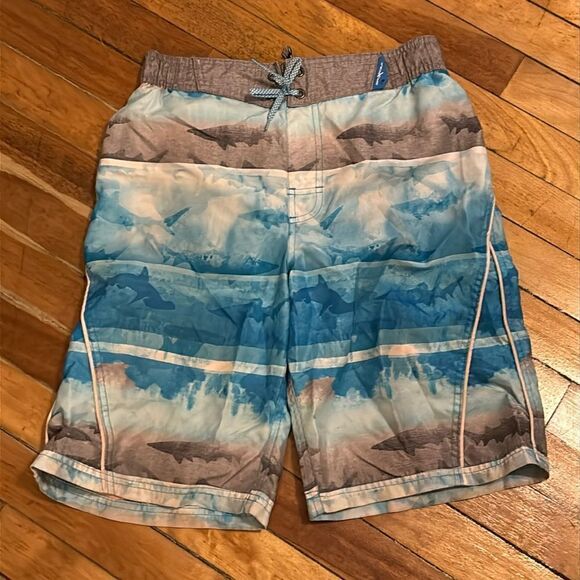 Zero Xposur Boy’s Blue Shark Swim Short Trunks size 14/16 - Picture 1 of 5